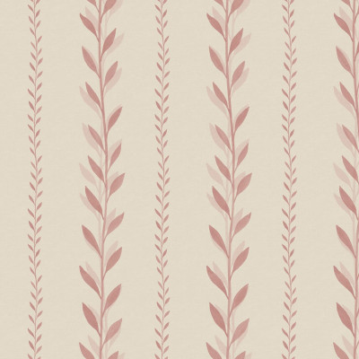 Tapet cu model de frunze de dafin, Bayleaf Stripe, Pink, într-un dormitor modern