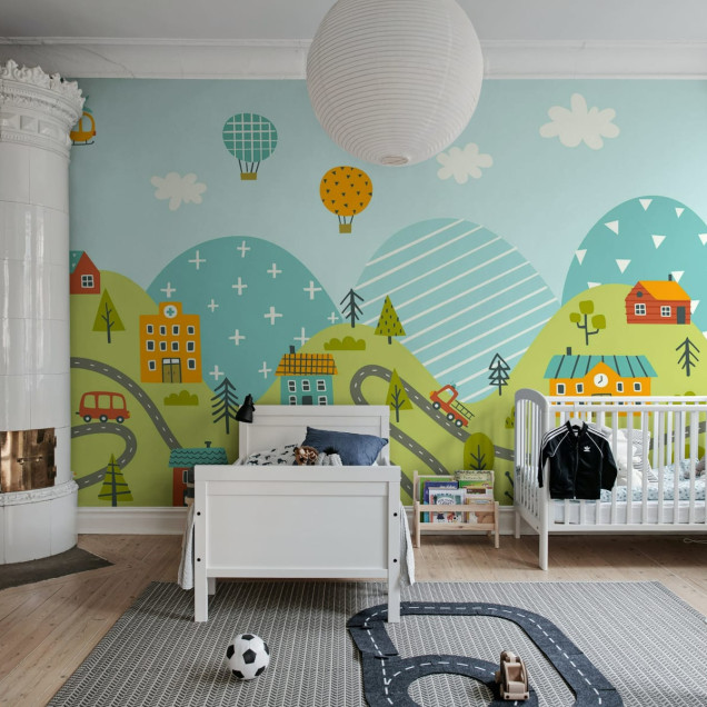 Tapet Funny Pathway cu un design vesel și vibrant, perfect pentru camera copilului