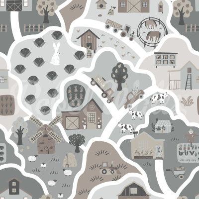 Happy Landscape, Gray, Rebel Walls