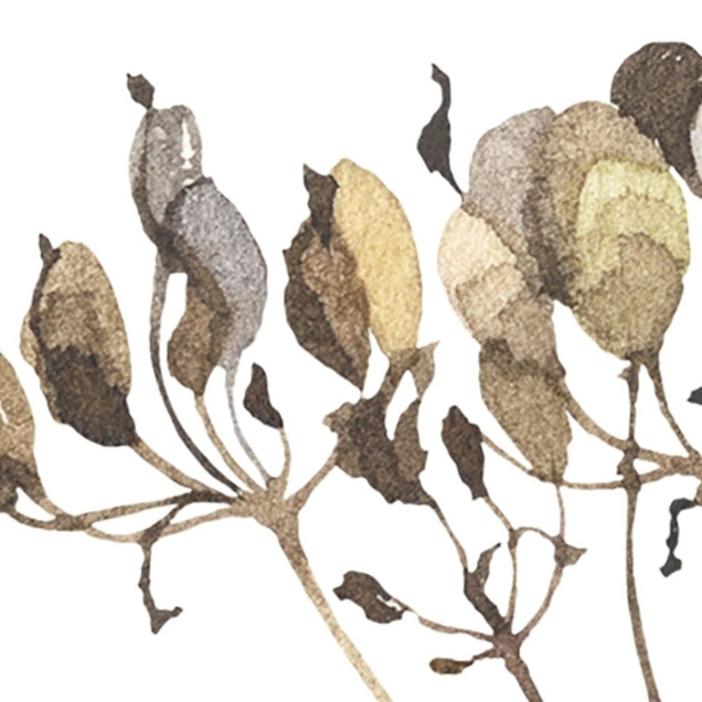 Tapet floral Dried Flower Meadow, Beige cu flori uscate în culori deschise pentru un dormitor romantic și relaxant.