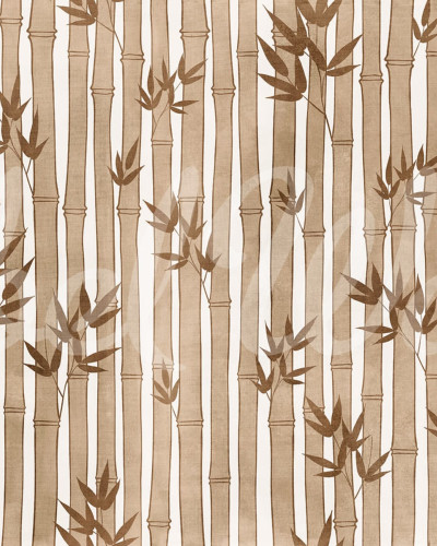 Tapet Bamboo Forest, Brown - un design minimalist cu bambus în nuanțe de maro