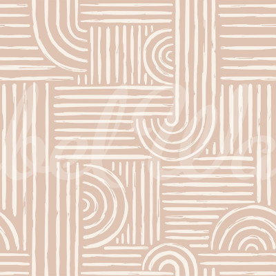 Graphic Vaults, un tapet geometric modern cu linii curate și forme simple, în nuanțe de bej.