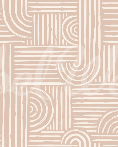 Graphic Vaults, un tapet geometric modern cu linii curate și forme simple, în nuanțe de bej.
