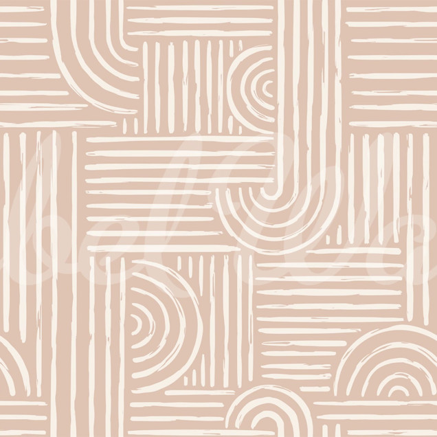 Graphic Vaults, un tapet geometric modern cu linii curate și forme simple, în nuanțe de bej.