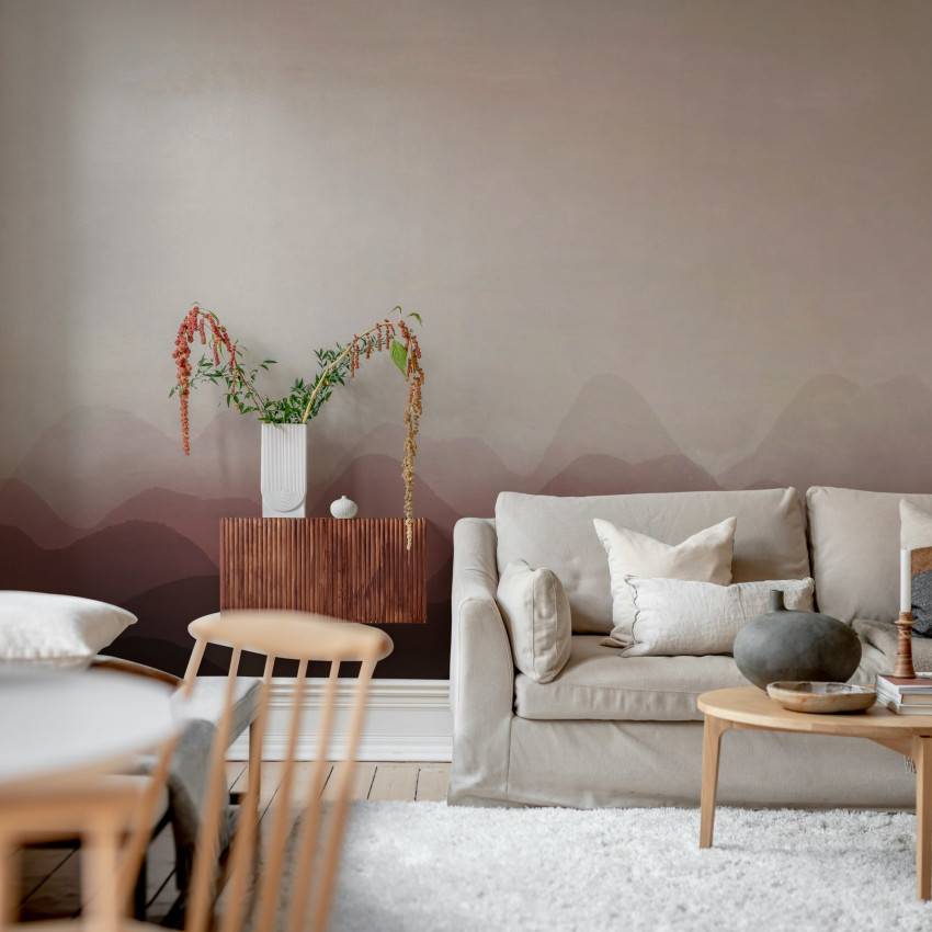 Tapet modern cu design abstract in nuante de albastru si verde, cu un aspect relaxant si linistit.