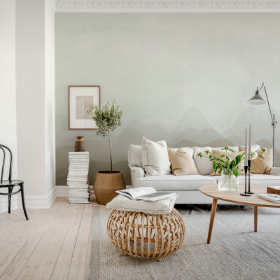 Tapet Gradient Flow, Bej, cu un design minimalist, ideal pentru un look modern.