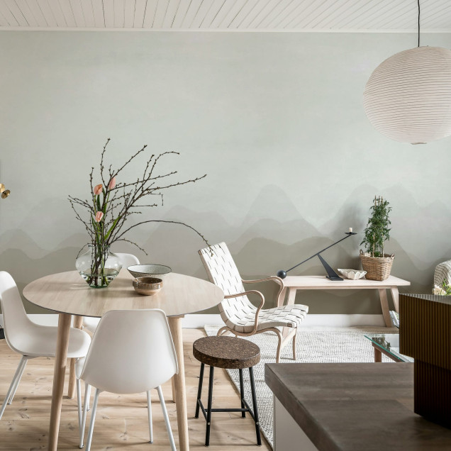 Tapet Gradient Flow, Bej, cu un design minimalist, ideal pentru un look modern.