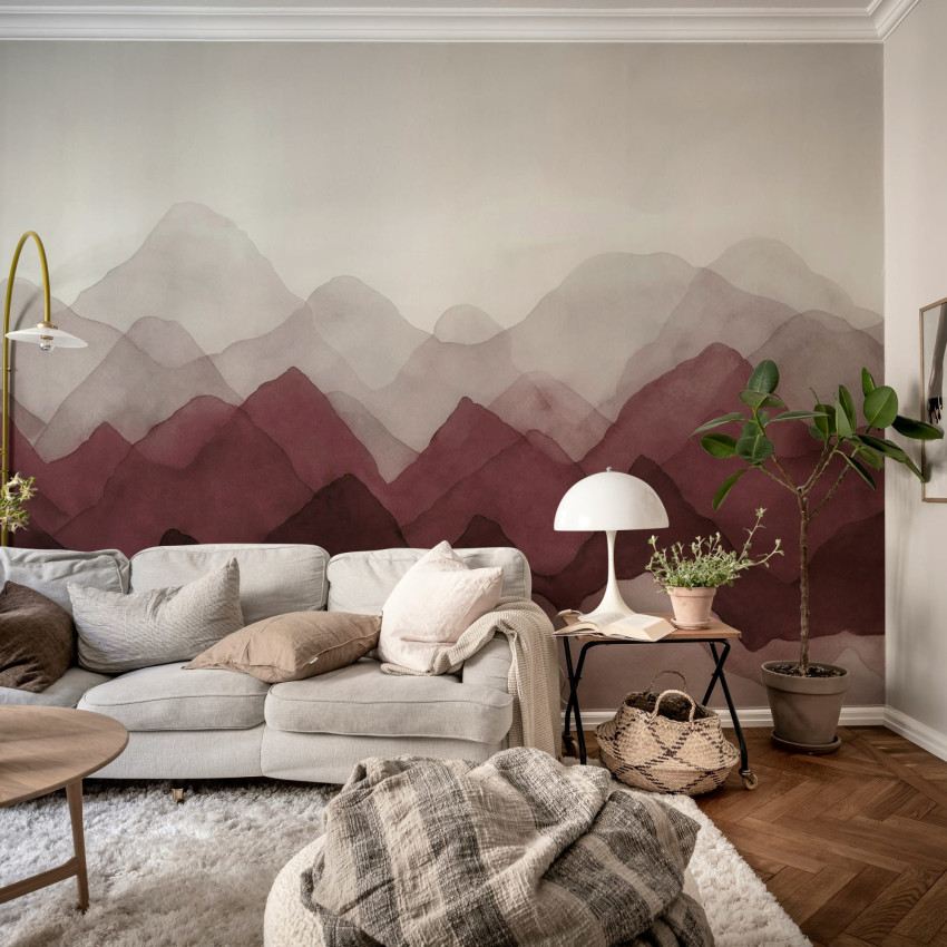 Tapet cu design abstract in nuante de albastru.