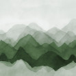 Fototapet Watercolor Mountain, Green, Rebel Walls