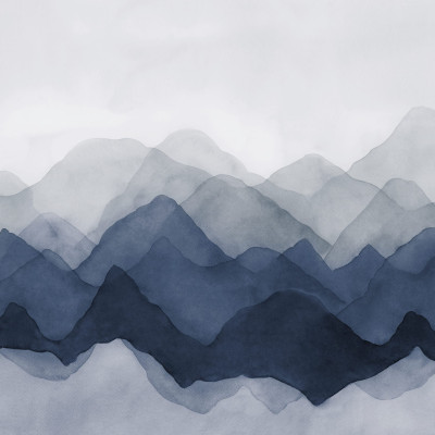 Tapet cu design abstract in nuante de albastru.