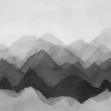 Fototapet Watercolor Mountain, Black, Rebel Walls