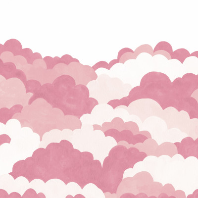 Tapet cu nori roz Dreamy Clouds, Pink