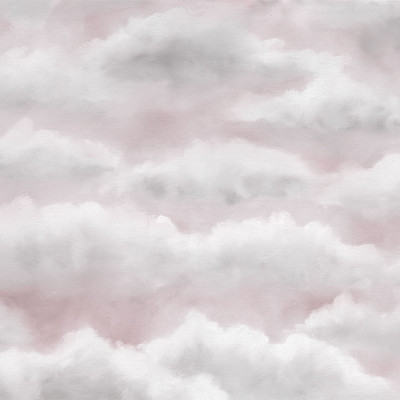 Tapet cu design abstract de nori roz pal, perfect pentru o atmosferă modernă și relaxantă în orice cameră.