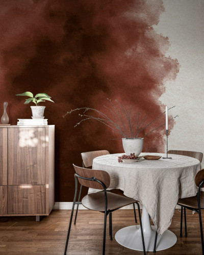 Tapet cu design abstract - Color Flow - Rust