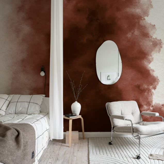 Tapet cu design abstract - Color Flow - Rust