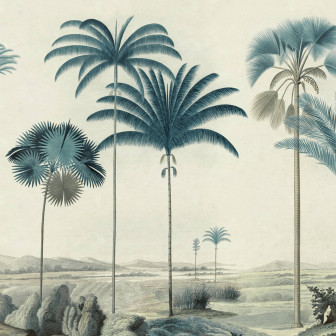 Vintage Palms, Blue, Rebel Walls