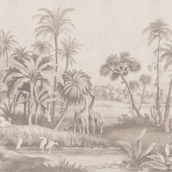 Giraffe Savannah, Beige, Rebel Walls