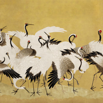 Dancing Cranes, Yellow, Rebel Walls