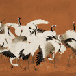 Dancing Cranes, Orange, Rebel Walls