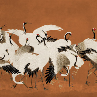 Dancing Cranes, Orange, Rebel Walls
