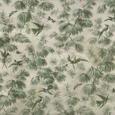 Tapet verde cu design tropical în living