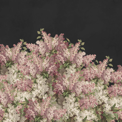 Tapet floral pe fundal negru într-un interior elegant