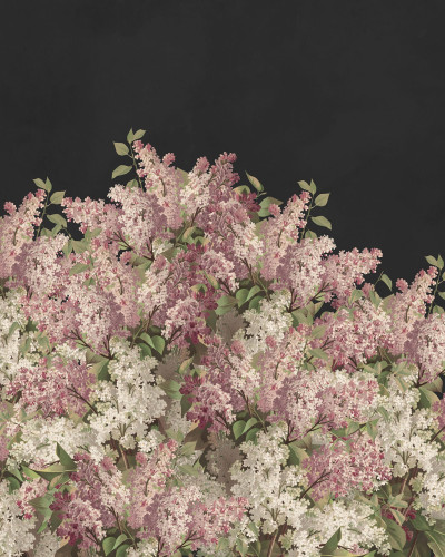 Syringa Flowers, Black, Rebel Walls