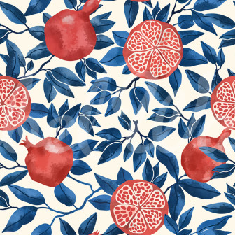 Fototapet Pomegranate, Blue, Rebel Walls