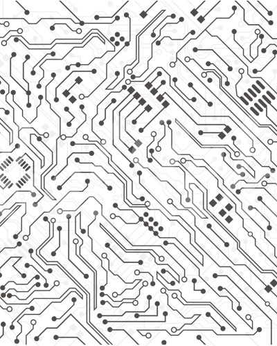 Tapet Circuit Alb, cu design modern si linii fine, perfecte pentru a crea un punct focal intr-o camera