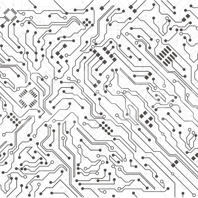 Tapet Circuit Alb, cu design modern si linii fine, perfecte pentru a crea un punct focal intr-o camera