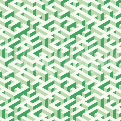 Tapet geometric Mace Game în nuanțe de verde