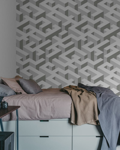 Tapet cu design geometric in gri - Mace Game