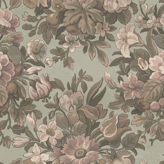 Tapet floral vintage roz prăfuit