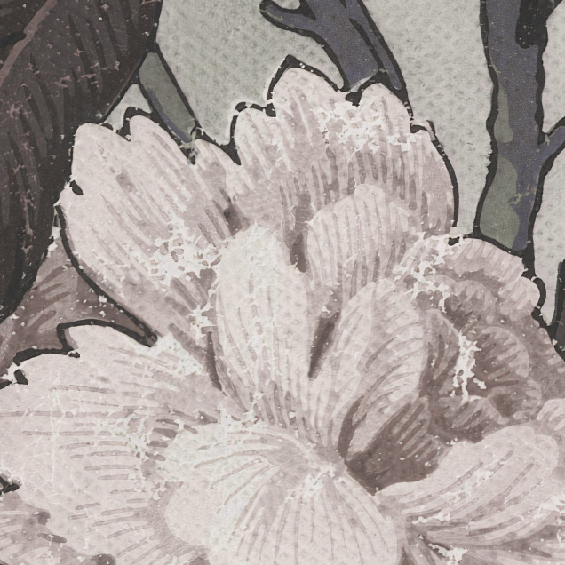 Fototapet bej cu model floral