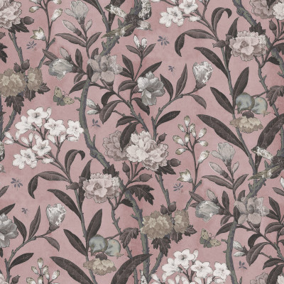 Tapet floral roz cu design elegant
