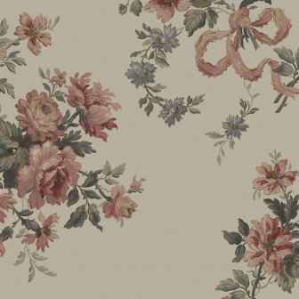 Tapet floral vintage roz, ideal pentru un decor romantic