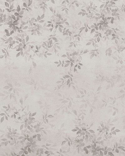 Tapet floral gri într-un dormitor elegant