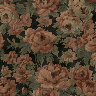Tapet floral negru cu design elegant în living