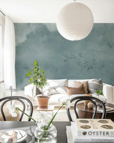 Tapet albastru cu design 