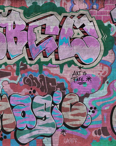 Tapet cu model graffiti pastelat