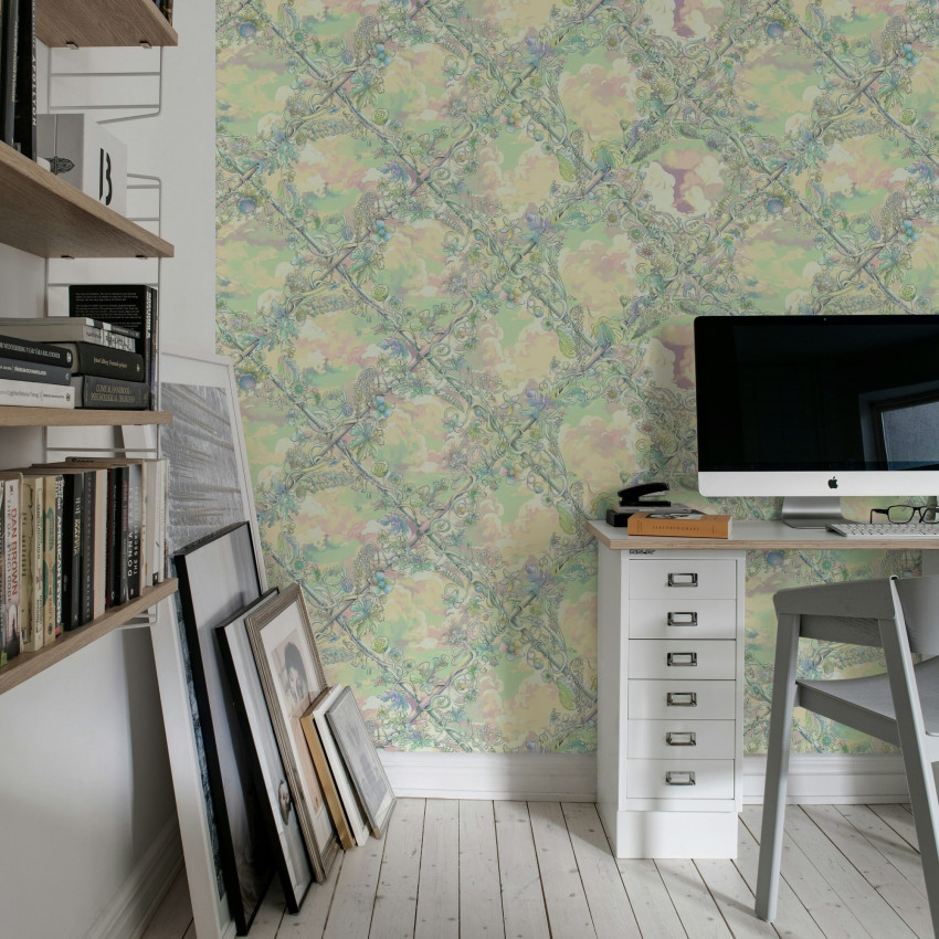 Tapet cu model abstract albastru, design elegant