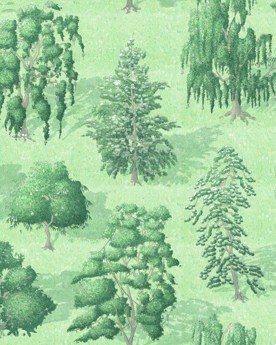 Fototapet cu pădure verde
