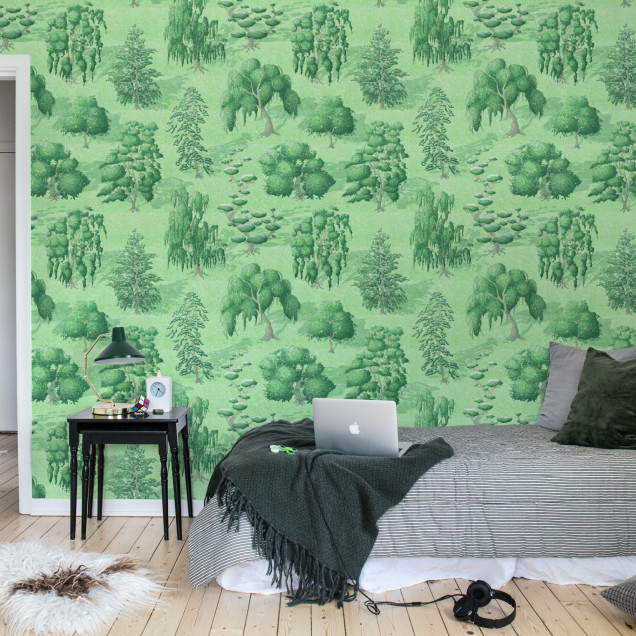 Fototapet cu pădure verde
