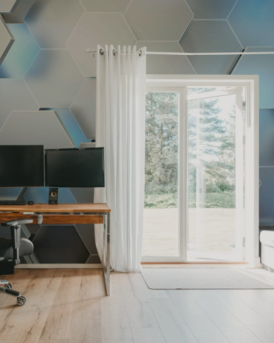 Tapet Hexagon, Gri cu model geometric modern