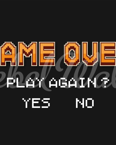 Tapet Play Again cu mesajul 