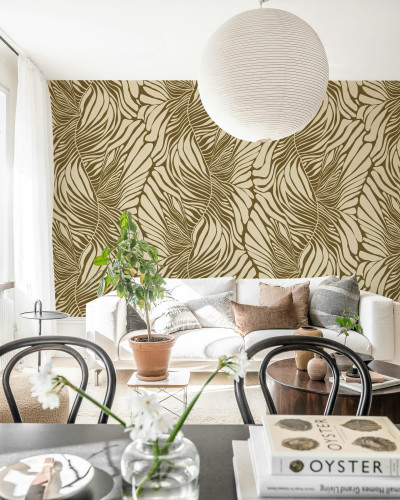 Tapet cu model de iarbă maronie Seagrass, Brown