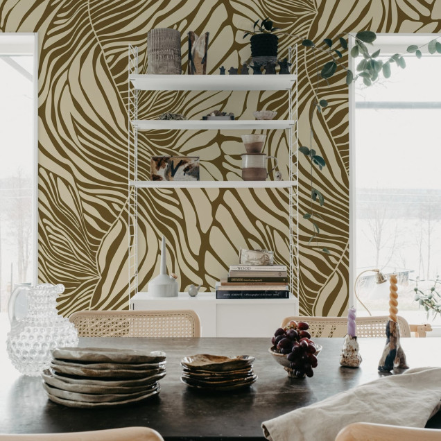 Tapet cu model de iarbă maronie Seagrass, Brown