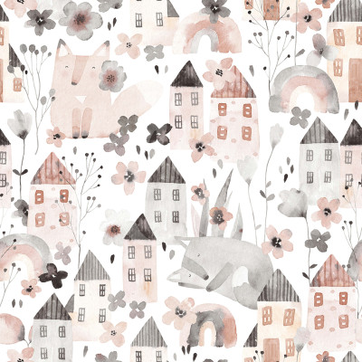 Fox Village, Pink, Rebel Walls