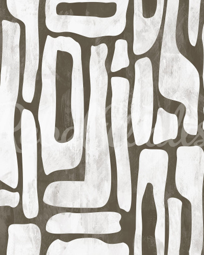 Tapet Aesthetic Shapes Brown cu forme abstracte în nuanțe de maro