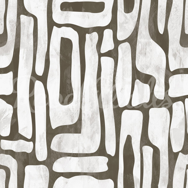 Tapet Aesthetic Shapes Brown cu forme abstracte în nuanțe de maro